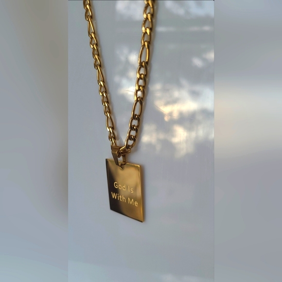 Gold Affirmation Pendant Necklace - Picture 2 of 5